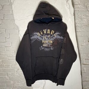 Unionbay Mens Nevada Phantom Riders Graphic Hoodie Faded Black XL